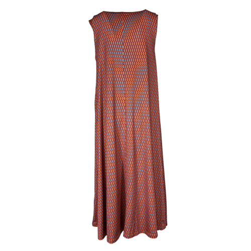 FEELING by JUSTMINE women's flared dress orange/purple/aqua E2699 6106 MIDI DRESS MADE IN ITALY