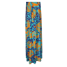 FEELING by JUSTMINE abito svasato acqua/arancio/viola  E2699 6102 ABITO MIDI MADE IN ITALY