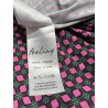 FEELING by JUSTMINE flared dress aqua/burgundy/fuchsia E2699 6103 MIDI DRESS MADE IN ITALY