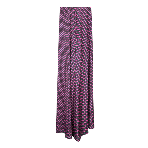 FEELING by JUSTMINE flared dress aqua/burgundy/fuchsia E2699 6103 MIDI DRESS MADE IN ITALY