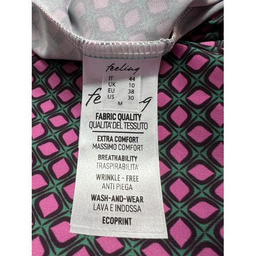 FEELING by JUSTMINE flared dress aqua/burgundy/fuchsia E2699 6103 MIDI DRESS MADE IN ITALY