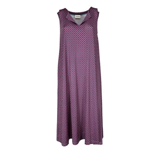 FEELING by JUSTMINE flared dress aqua/burgundy/fuchsia E2699 6103 MIDI DRESS MADE IN ITALY