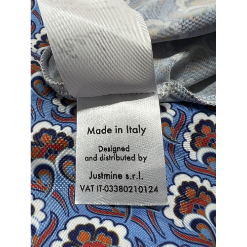 FEELING by JUSTMINE flared dress light blue/multicolor E2699 6101 MIDI DRESS MADE IN ITALY