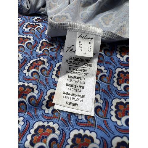 FEELING by JUSTMINE flared dress light blue/multicolor E2699 6101 MIDI DRESS MADE IN ITALY