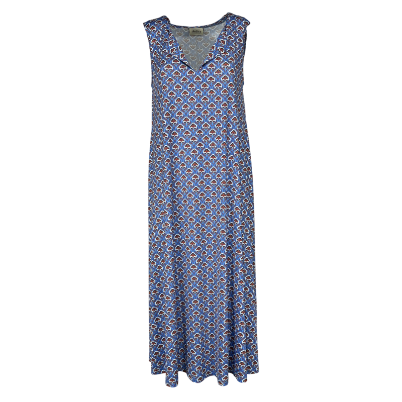 FEELING by JUSTMINE abito svasato azzurro/multicolor E2699 6101 ABITO MIDI MADE IN ITALY
