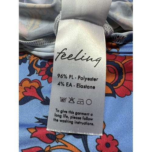 FEELING by JUSTMINE flared dress light blue/multicolor E2699 6100 MIDI DRESS MADE IN ITALY