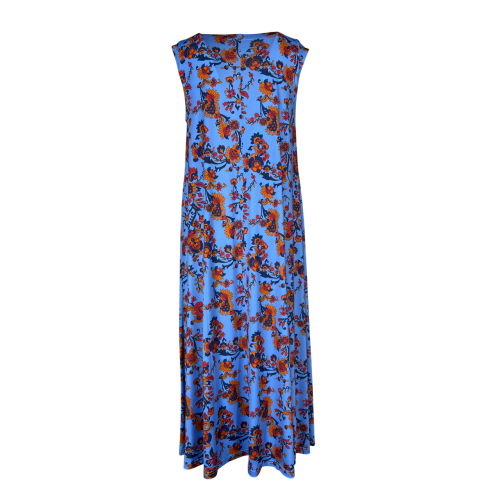 FEELING by JUSTMINE flared dress light blue/multicolor E2699 6100 MIDI DRESS MADE IN ITALY