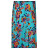 FEELING by JUSTMINE long dress floral pattern aqua/multicolor E2772 6100 MADE IN ITALY