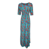 FEELING by JUSTMINE long dress floral pattern aqua/multicolor E2772 6100 MADE IN ITALY