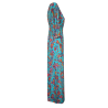 FEELING by JUSTMINE long dress floral pattern aqua/multicolor E2772 6100 MADE IN ITALY