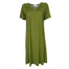 FEELING by JUSTMINE women's flared dress patterned brown/yellow/green E2736 6106 MADE IN ITALY
