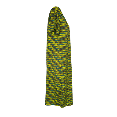 FEELING by JUSTMINE women's flared dress patterned brown/yellow/green E2736 6106 MADE IN ITALY
