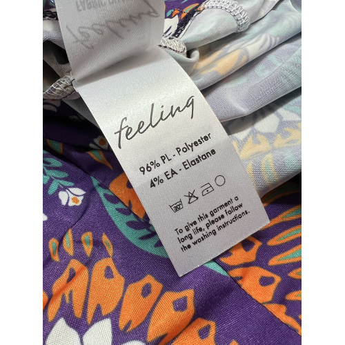 FEELING by JUSTMINE women's flared dress purple/multicolor E2736 6104 MADE IN ITALY