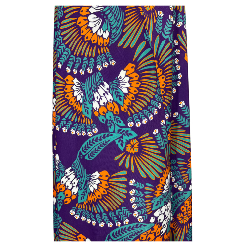 FEELING by JUSTMINE women's flared dress purple/multicolor E2736 6104 MADE IN ITALY