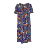 FEELING by JUSTMINE women's flared dress purple/multicolor E2736 6104 MADE IN ITALY