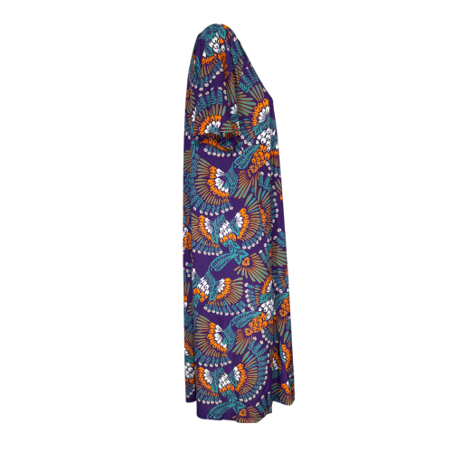 FEELING by JUSTMINE women's flared dress purple/multicolor E2736 6104 MADE IN ITALY