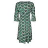 JUSTMINE women's dress green/pink/black cherry pattern E2790 1136 SHORT KAFTAN MADE IN ITALY