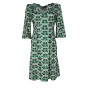 JUSTMINE women's dress green/pink/black cherry pattern E2790 1136 SHORT KAFTAN MADE IN ITALY
