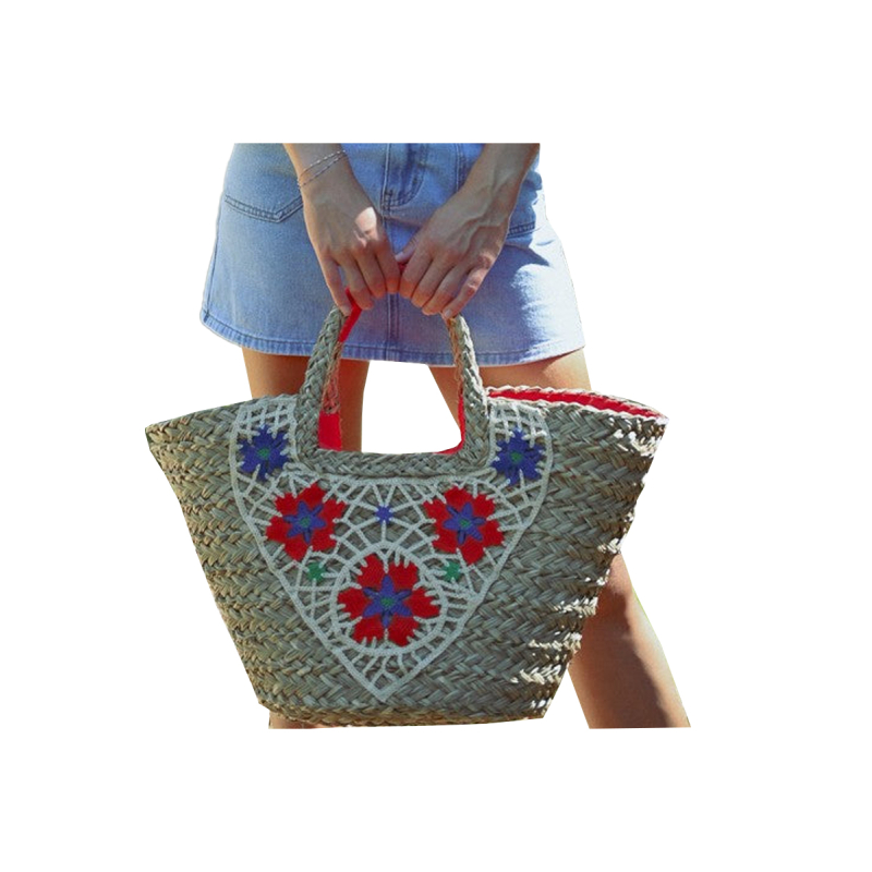 MOLLY BRACKEN Bag Woven Basket, rectangular and rigid