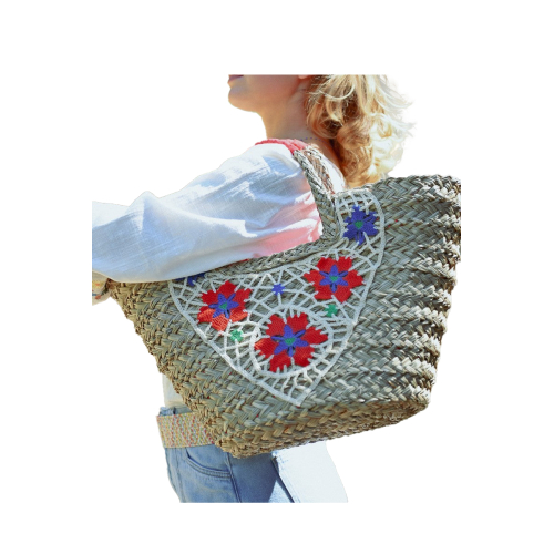 MOLLY BRACKEN Bag Woven Basket, rectangular and rigid