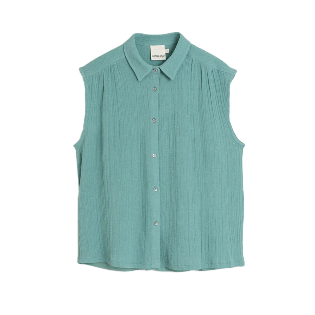 INDI&COLD camicia donna giada garza di cotone dietro jersey SK355.LORE 100% cotone INDI&COLD camicia donna giada garza di cotone dietro jersey SK355.LORE 100% cotone
