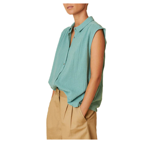 INDI&COLD camicia donna giada garza di cotone dietro jersey  SK355.LORE 100% cotone