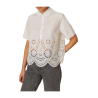INDI&COLD camicia donna bianca con ricami in tinta MC197S 100% cotone sostenibile