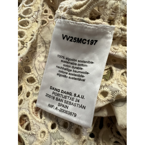 INDI&COLD camicia donna fantasia floreale ecru con ricami in tinta MC197 100% cotone sostenibile