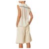 INDI&COLD camicia donna ecru ricami neri BK246.LORE 100% cotone sostenibile