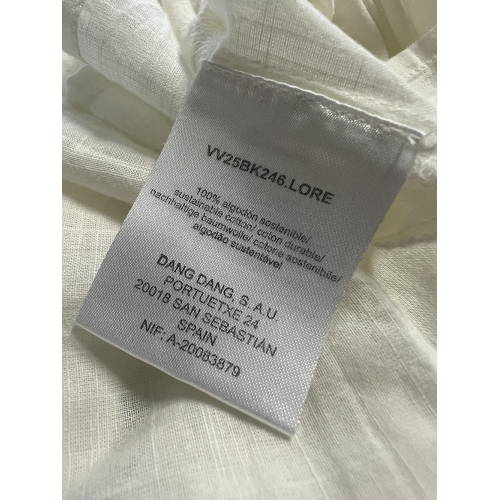 INDI&COLD camicia donna ecru ricami neri BK246.LORE 100% cotone sostenibile