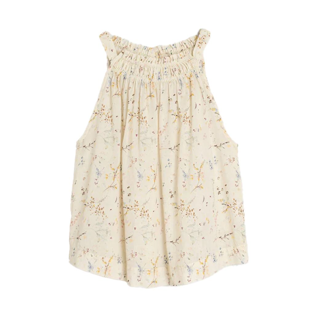 INDI&COLD top donna all’americana fantasia floreale ecru/multicolor AD151 100% cotone organico INDI&COLD top donna all’americana fantasia floreale ecru/multicolor AD151 100% cotone organico