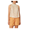 INDI&COLD top donna all’americana fantasia floreale ecru/multicolor AD151 100% cotone organico