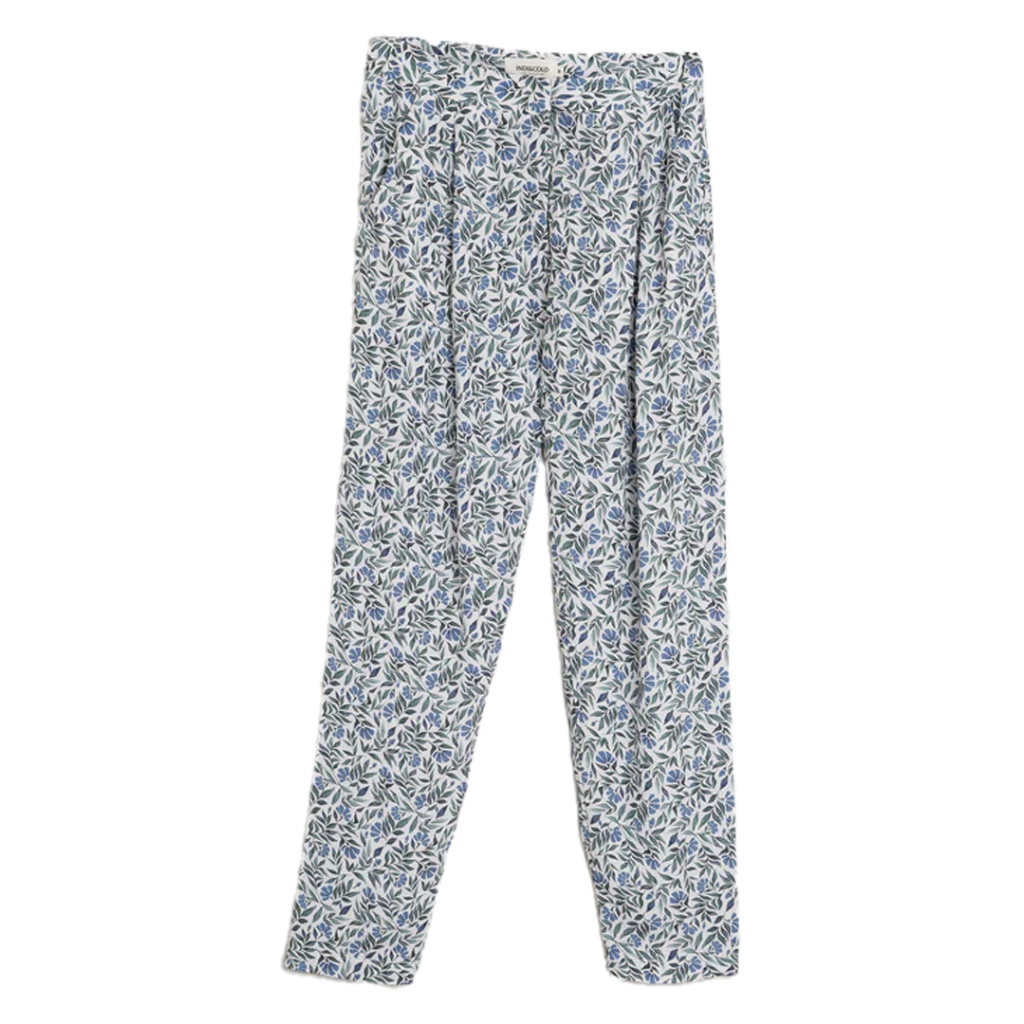 INDI&COLD pantalone donna fantasia floreale ghiaccio/azzurro AD201.ANATE INDI&COLD pantalone donna fantasia floreale ghiaccio/azzurro AD201.ANATE