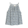 INDI&COLD top donna all’americana fantasia floreale ghiaccio/azzurro AD202 50% viscosa sostenibile 50% viscosa