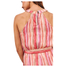 NEKANE top donna scollo americana righe fuxia multicolor UMAN 100% viscosa