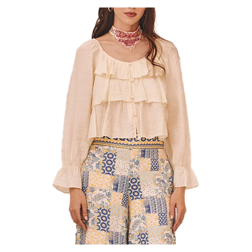 Nüd by NEKANE blusa donna ecru SAKET 80% rayon 20% poliammide