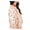 Nüd by NEKANE women's blouse ecru/camel ecru pattern CLARY 85% viscose 15% polyamide