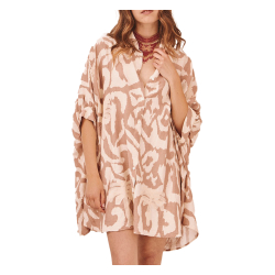 Nüd by NEKANE camicia donna over ecru/camel ELAINE 85% viscosa 15% poliammide
