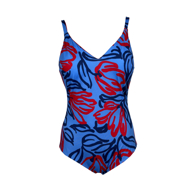 FEELING by JUSTMINE costume intero double-face coppa C azzurro/blu/rosso A784C 6102 MADE IN ITALY