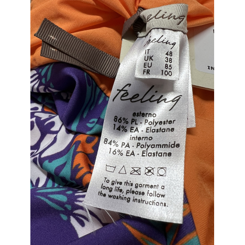 FEELING by JUSTMINE costume intero double-face coppa C viola/multicolor A784C 6104 MADE IN ITALY