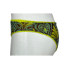 JUSTMINE bikini bandeau lined double-face lurex pattern aqua/yellow/dark brown B2866 1159 MADE IN ITALY