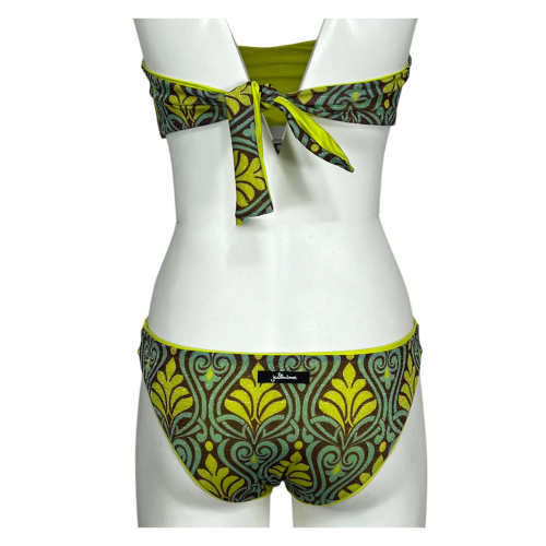 JUSTMINE bikini fascia foderata double-face lurex fantasia acqua/giallo/moro B2866 1159 MADE IN ITALY