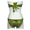 JUSTMINE bikini bandeau lined double-face lurex pattern aqua/yellow/dark brown B2866 1159 MADE IN ITALY