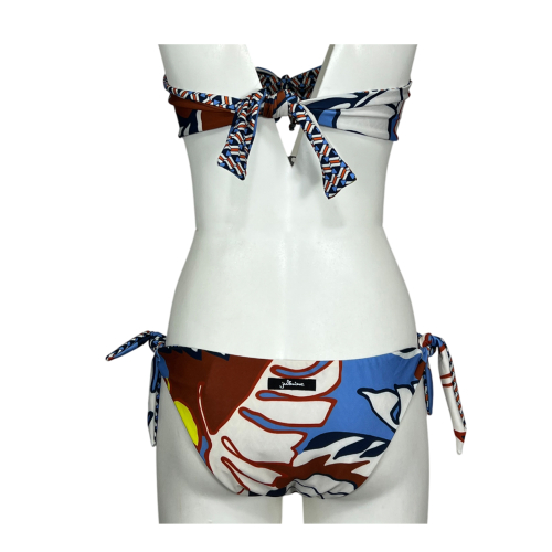 JUSTMINE bikini fascia foderata double-face blu/bianco/mattone B2770 1139 MADE IN ITALY