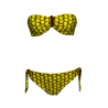 JUSTMINE double-face lined bandeau bikini yellow/brick B2770 1140 MADE IN ITALY