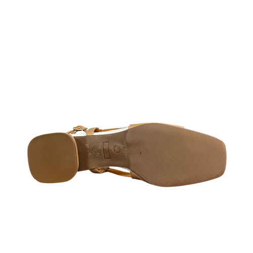 LUCREZIA D’ALTAVILLA slingback donna bicolore punta quadrata 2029 LIZ PELLE MADE IN ITALY