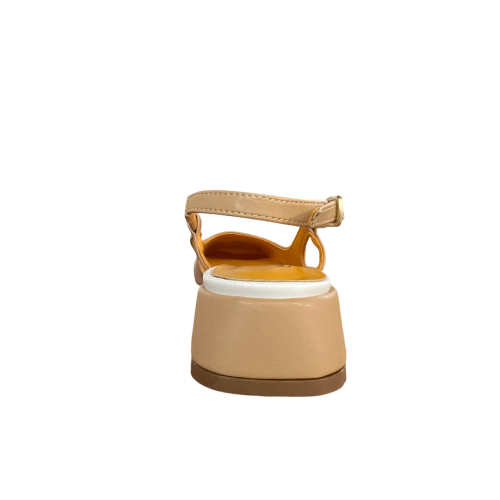 LUCREZIA D’ALTAVILLA slingback donna bicolore punta quadrata 2029 LIZ PELLE MADE IN ITALY