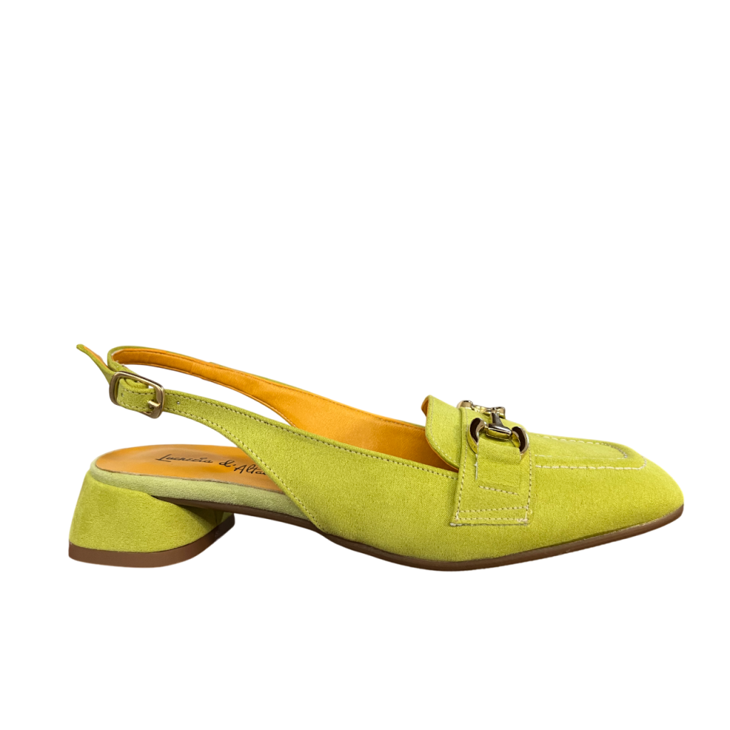 LUCREZIA D’ALTAVILLA slingback donna lime accessorio dorato 2025 MADE IN ITALY LUCREZIA D’ALTAVILLA slingback donna lime accessorio dorato 2025 MADE IN ITALY