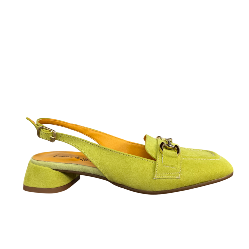 LUCREZIA D’ALTAVILLA slingback donna lime accessorio dorato 2025 MADE IN ITALY