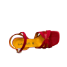 LUCREZIA D’ALTAVILLA sandalo rosso pelle/tessuto effetto camoscio 6221 MADE IN ITALY